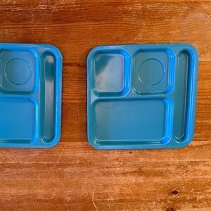 Texas Ware Cafeteria Trays Vintage 1950s Aqua Plastic Midcentury Kitchen